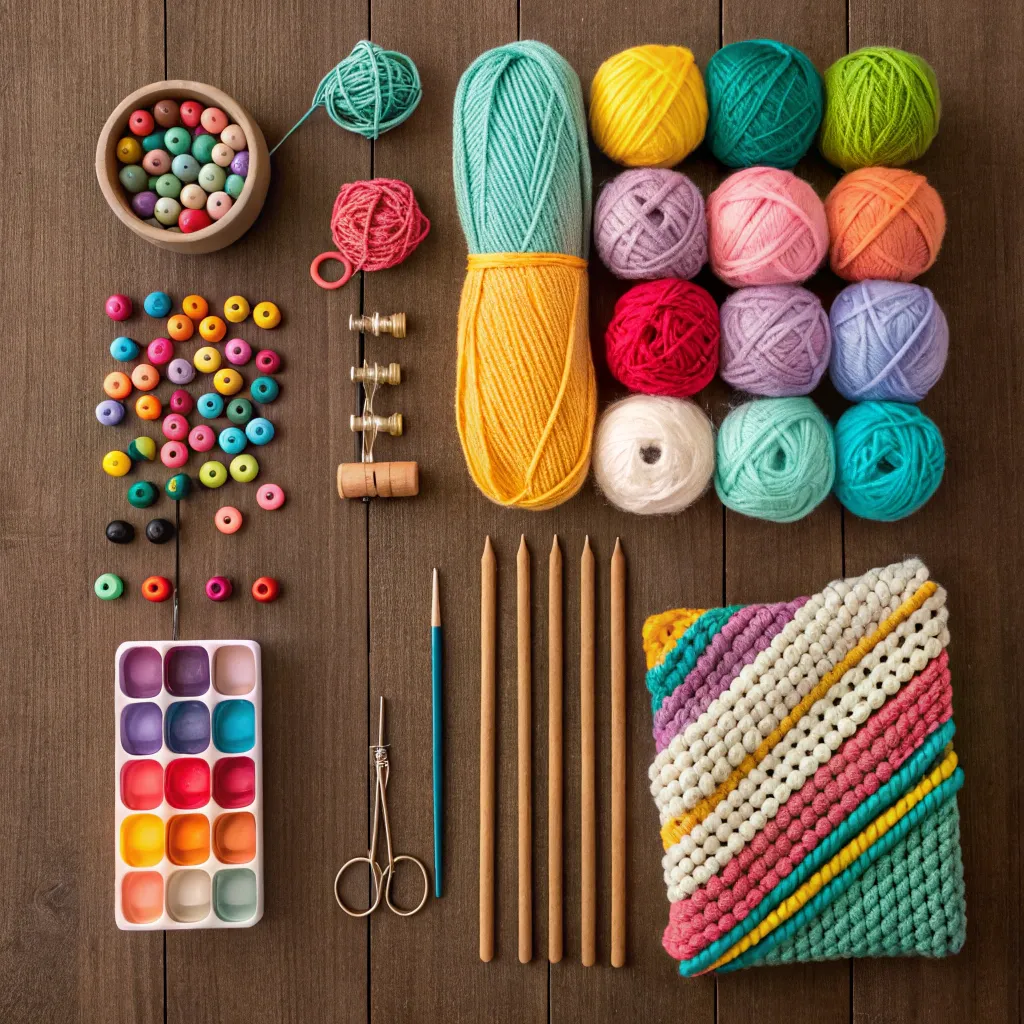 Assorted handicraft supplies